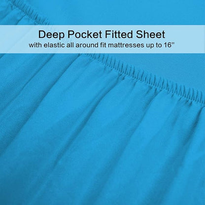 Best Season 1800 Thread Count Microfiber Fade Resistant Bed Sheet Set(1 Flat Sheet,1 Fitted Sheet and 1 Pillow Cases), Twin, Dark Teal