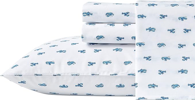 Nautica - Full Size Sheet Sets, Cotton Percale Bedding, Crisp & Cool, Coastal Home Decor (Cloyster Blue, Full)