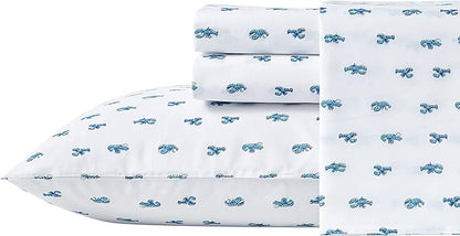 Nautica - Full Size Sheet Sets, Cotton Percale Bedding, Crisp & Cool, Coastal Home Decor (Cloyster Blue, Full)