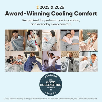Elegear Revolutionary Cooling Blanket King, Absorbs Heat to Keep Body Cool for Night Sweats, Double Sided Arc-Chill 3.0 Cool Fiber Q-Max>0.5, Lightweight Summer Cold Blankets Sleeping 90“ x 108”