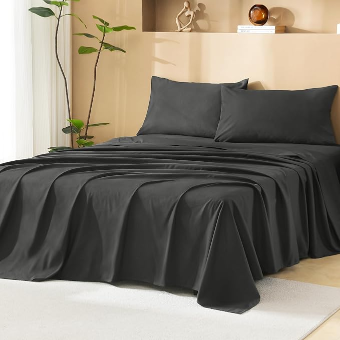 Litanika Dark Grey Full Size Comforter Set with Sheets - 7 Pieces Bed in a Bag Full Tufted Complete Bedding Sets with Comforter, Sheets, Pillowcases & Shams