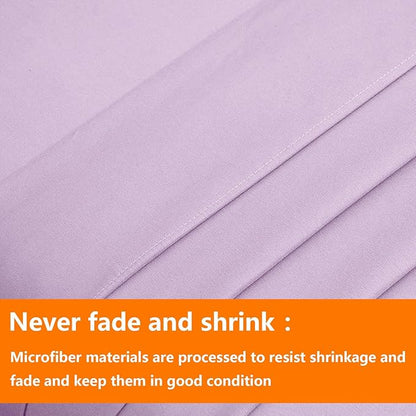 TAIMIT Light Purple Full Size Comforter Set - 7 Pieces, Bed in a Bag Bedding Sets with All Season Soft Quilted Warm Fluffy Reversible Comforter,Flat Sheet,Fitted Sheet,2 Pillow Shams,2 Pillowcases