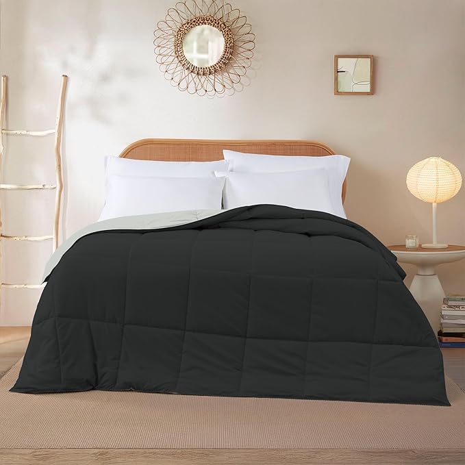 Modern Threads Down Alternative Reversible Comforter Black/Silver King