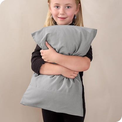 Bare Home Microfiber Pillow Cases - Toddler Size Set of 2 Cooling Pillowcases Double Brushed Light Grey Pack Easy Care (Toddler Pillowcase 2, Light Grey)