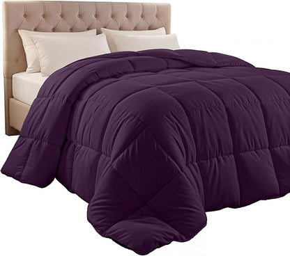Utopia Bedding Comforter Duvet Insert, Quilted Comforter with Corner Tabs, Box Stitched Down Alternative Comforters Queen Size (Plum)