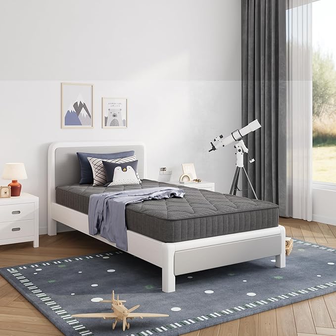 Avenco Full Size Mattress, 6 Inch Full Mattress in a Box for Kids, Medium Firm Hybrid Mattresses with Bonnell Spring and Gel Memory Foam for Cool Night Sleep & Pressure Relief, CertiPUR-US Certified