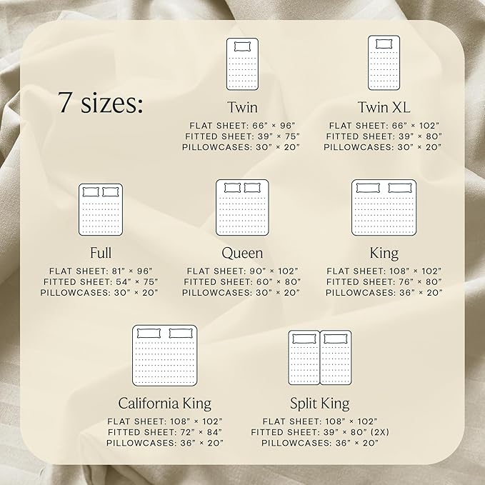 LuxClub 4 PC King Size Sheet Set, Breathable Luxury Bed Sheets, Deep Pockets 18" Wrinkle Free Cooling Machine Washable Hotel Bedding (Striped Cream)