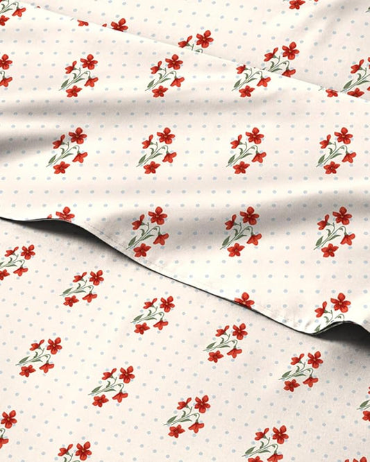 Floral Sheets - Flower Print Bed Sheet Set - 1 Flat, 1 Fitted & 1 Pillowcase w/ Deep Pockets - Comfy, Cozy, Wrinkle & Fade Free - Boho Botanical Bedding - Soft, Breathable & Cooling - Twin Size Set