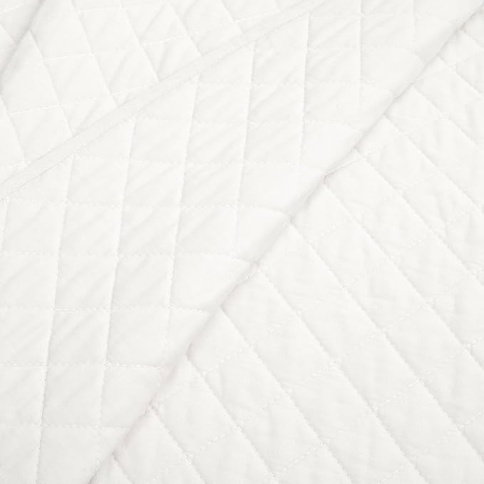 Lush Decor Ava Quilt Diamond Pattern Solid 2 Piece Oversized Bedding Blanket Bedspread Set - Twin-XL - White