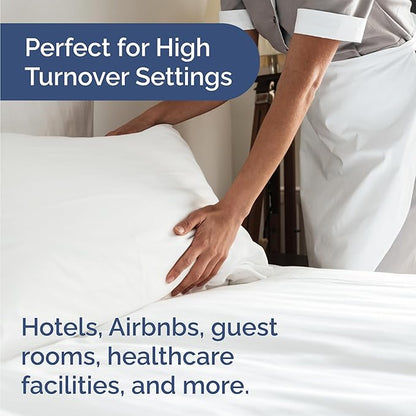 Bulk Case Pack of 12 Sheet Sets - (12) Complete Sheet Sets - Bulk Cal King Bedding - Wholesale Case Pack for Hotels, Spa & Airbnbs - Deep Pocket & Wrinkle Free - Cooling & Breathable - Cal King, White