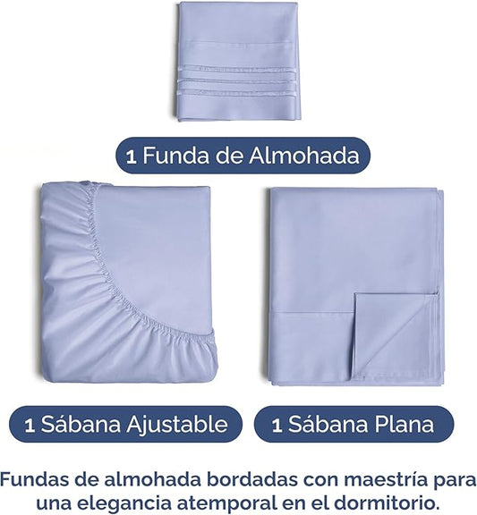 Twin Size 3 Piece Sheet Set - Comfy Breathable & Cooling Bed Sheets Set - Hotel Luxury Bedding for Women, Men, Kids, Teens, Boys & Girls - Deep Pockets, Ultra-Soft, Wrinkle Free - Oeko-Tex - Lavender
