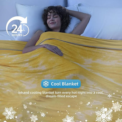 inhand Cooling Throw Blanket (50"x60"), Cooling Blankets for Hot Sleepers, Absorbs Heat to Keep Adults Cool for Summer Nights Sweats, Thin Cold Lightweight Blanket for Couch Bed, All Season Use