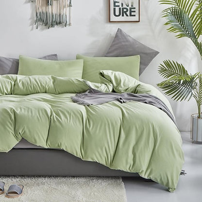 KAREVER Sage Comforter Set Queen Green Bedding Set Girls Bed Comforter Set Breathable Blanket Teens Light Sage Green Lightweight Quilts Set Queen Size