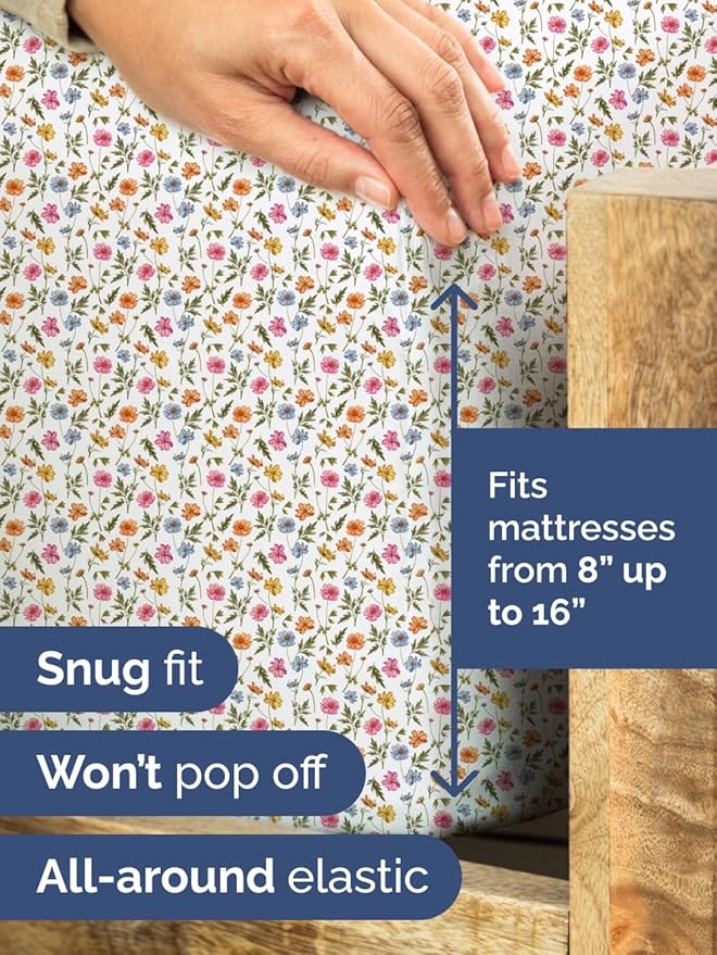 Floral Sheets - Flower Print Bed Sheet Set - 1 Flat, 1 Fitted & 1 Pillowcase w/ Deep Pockets - Comfy, Cozy, Wrinkle & Fade Free - Boho Botanical Bedding - Soft, Breathable & Cooling - Twin Size Set