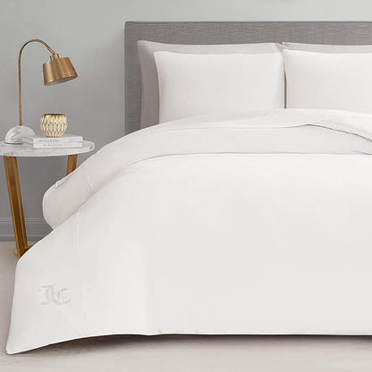 Juicy Couture Angel White Velour King Comforter Set - 3 Piece Luxury Bedding Ensemble