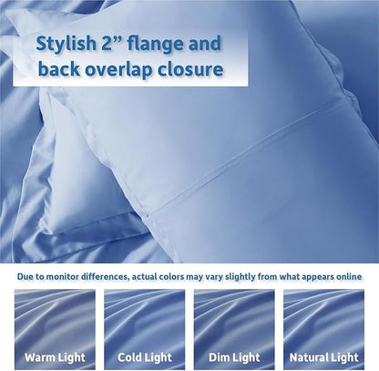 Nestl Twin Duvet Cover Set - Soft Double Brushed Calm Blue Duvet Cover Twin/Twin XL, 2 Piece, with Button Closure, 1 Duvet Cover 68x90 inches and 1 Pillow Sham