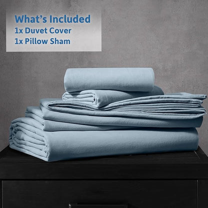 Nestl Stone Blue Duvet Cover Full Size - Soft Prewashed Full Size Duvet Cover Set, 3 Piece, with Zipper Closure, 1 Duvet Cover 80x90 inches and 2 Pillow Shams