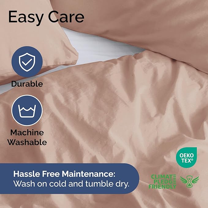 Duvet Cover Twin/Twin XL Size Set - Extra Soft Twin/Twin XL Duvet Cover 68" x 90" with 1 Pillow Sham - Hotel Luxury, Easy Care, Fade Free w/ Zipper Closures & Ties - Comfy, Cozy & Breathable (Mauve)