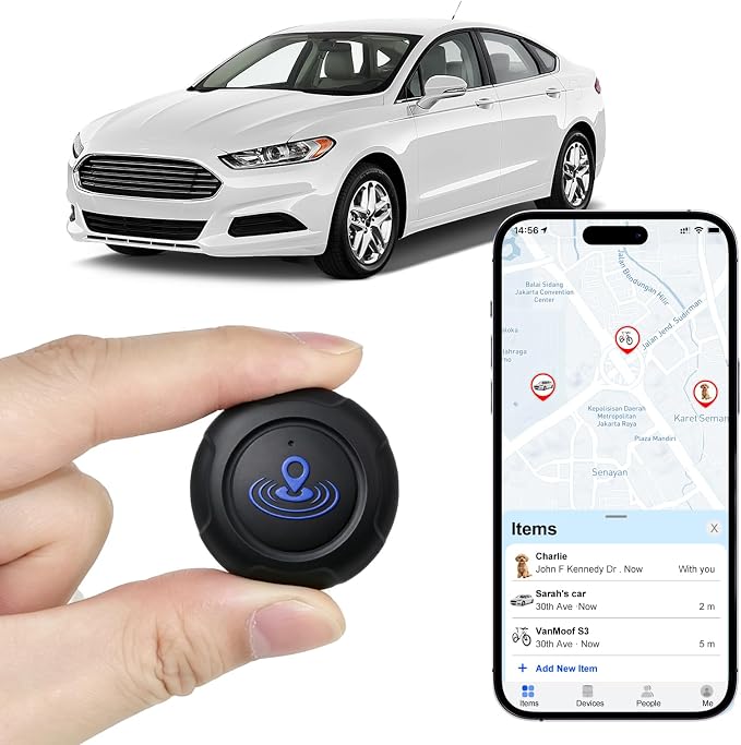 Car Tracker No Subscription, GPS Tracker for Vehicles No Subscription, Magnetic Vehicle Tracker with Real-Time Tracking, IP67 Waterproof Car GPS Tracker for Cars, Motorcycles, Kids, Pets & Luggage
