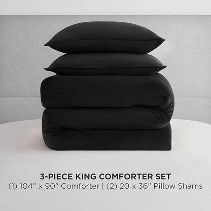 Juicy Couture Black Velour King Comforter Set - 3 Piece Luxury Bedding Ensemble
