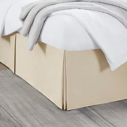 Nestl Cream Twin XL Bed Skirt - Twin XL Size 14 Inch Drop - Brushed Microfiber Hotel Quality Pleated Bed Skirt - Shrinkage & Fade Resistant