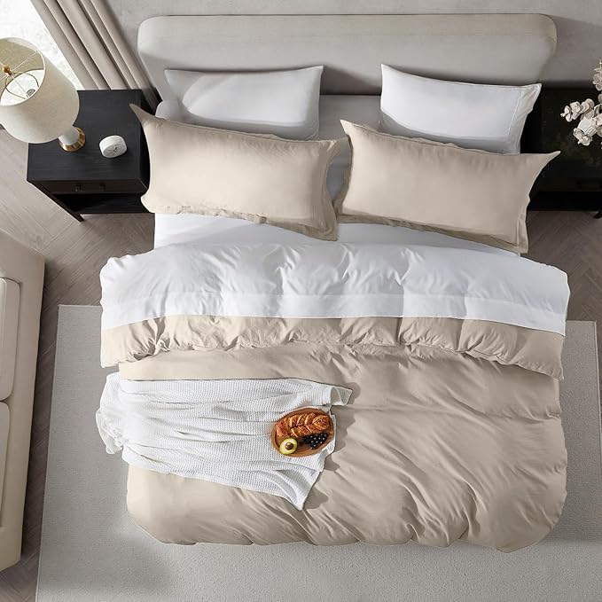 Nestl Linen Duvet Cover Full Size - Soft Prewashed Full Size Duvet Cover Set, 3 Piece, with Zipper Closure, 1 Duvet Cover 80x90 inches and 2 Pillow Shams