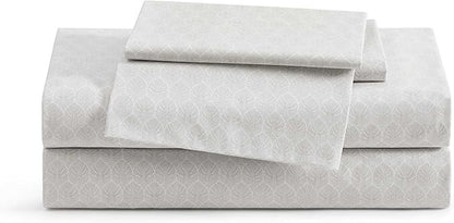 Tommy Bahama - Queen Sheet Set, Crisp & Cool Cotton Percale Bed Sheets, Deep Pockets, Bedding with Matching Fitted Sheet & Pillowcases (Line Palms Grey)