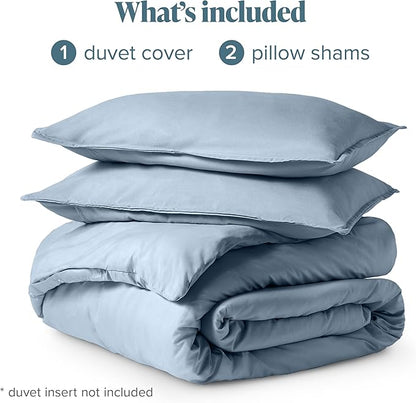 Bare Home Bedding Duvet Cover California King Size - Premium 1800 Super Soft Collection - Lightweight, Cooling - Soft Breathable Bedding Duvet Cover (Cal King, Dusty Blue)
