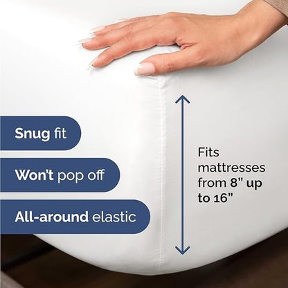 Bulk Case Pack of 16 Sheet Sets - (16) Complete Twin XL Size Sheet Sets with Deep Pockets - Wholesale Bulk Bedding for Hotels, Spas & Airbnbs - Breathable, Cooling & Wrinkle Free - (Twin XL, White)