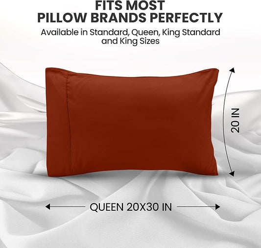 Utopia Bedding Queen Pillow Cases - 2 Pack - Envelope Closure - Soft Brushed Microfiber Fabric - Shrinkage and Fade Resistant Pillow Covers Queen Size 20 X 30 Inches (Queen, Orange)