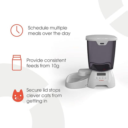 Cat Mate C3000 Automatic Dry Food Pet Feeder with Digital Timer, 3 Meals