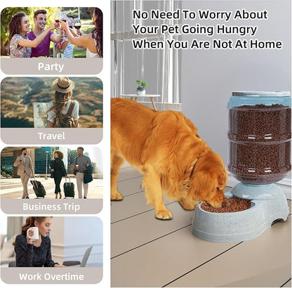 Kenond 11L Gravity Automatic Dog Feeder, Dog Food Dispenser for Large Breed | Wide Mouth, Easy to Clean/ Gravity Filled/ Large Capacity/ Multi Pet Home