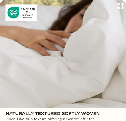 Bedsure Cotton Duvet Cover California King - Luxury Slub Weave 100% Cotton Duvet Cover Set, PureWoven Bedding Set with a Linen Like Textured, Easy Change, Coconut White, 104" x 98"