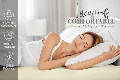 Elegant Comfort Softest and Coziest 6-Piece Sheet Set - 1500 Premium Hotel Quality Microfiber - Deep Pocket, Wrinkle Resistant 6-Piece Heart Pattern Bed Sheet Set, Full, Valentina