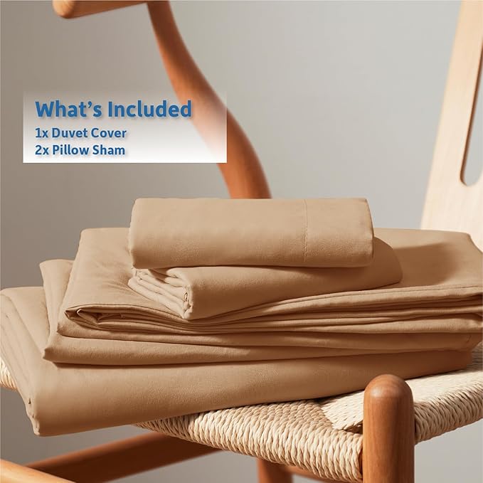 Nestl Mocha Brown California King Duvet Cover Sets - Soft Double Brushed Cal King Duvet Cover, 3 Piece, with Button Closure, 1 Duvet Cover 104x98 inches and 2 Pillow Shams