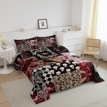 Fall Style Tree Comforter Set King Size,Mountain Nature Scenery Bedding Sets 3Pcs for Kids Girls Boys Adult Room Decor,Rustic Farmhouse Quilt Set Botanical Natural Duvet Insert,2 Pillowcases