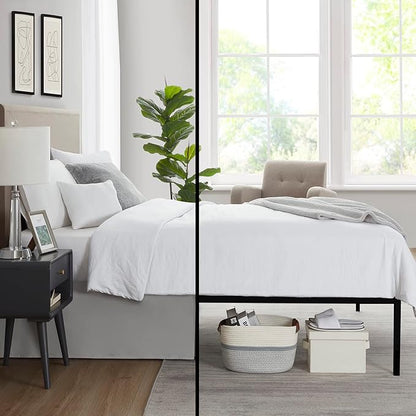 Nestl Silver Full Bed Skirt - Full Size Bed Skirt 14 Inch Drop - Brushed Microfiber Bed Skirts - Hotel Quality Pleated Bed Skirt - Shrinkage & Fade Resistant