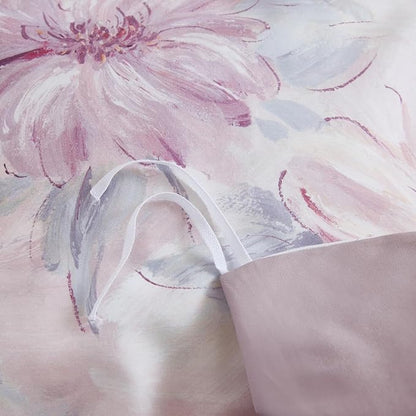 OAITE Duvet Cover Set Twin Size Floral Pattern 600 Thread Count Ultra Soft 100% Long Staple Cotton Duvet Cover Sets 3-PC, Breathable Duvet Cover with Zipper Closure & Corner Ties