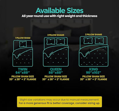 King Comforter Set 3 Piece Grey by Utopia Bedding, Comforters King Size, Bedding Comforters Sets, Down Alternative Soft Bed Set, 1 Comforter (90 x 102 inches) 2 Pillow Shams (20 x 36 inches)