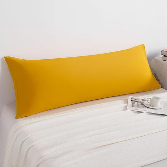 NTBAY Body Pillowcase - Brushed Microfiber 20x54 Pillowcase - Soft, Wrinkle-Free, Fade-Resistant, Stain-Resistant, Ginger Yellow Body Pillow Cover with Envelope Closure - 20x54 Inches, Ginger Yellow