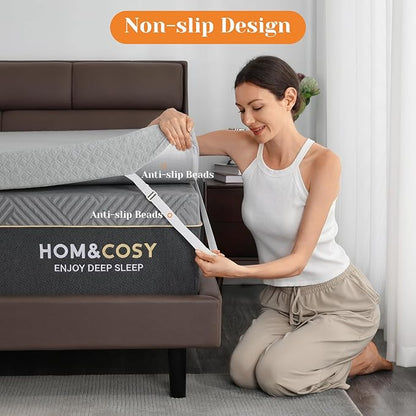 Extra Firm Mattress Topper Queen, 3 Inch High-Density Firm Mattress Pad for Back Pain Relief, Bed Topper with Removable Cover, No Smell, No Slip, CertiPUR-US Certified, 80" x 60"