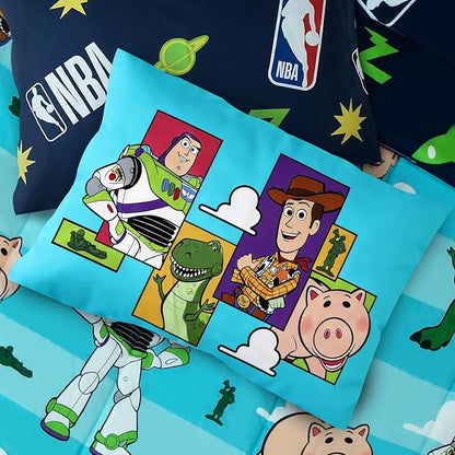 Northwest Disney Toy Story Twin Comforter Set, Reversible Buzz Lightyear & Woody Design, Ultra Soft Fade Resistant Microfiber Kids Bedding Set, Officially Licensed