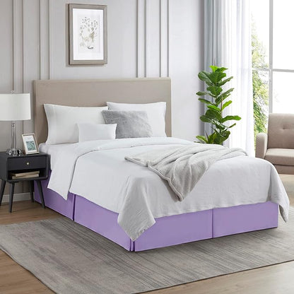 Nestl Lavender Twin XL Bed Skirt - Twin XL Size Bed Skirt 14 Inch Drop - Brushed Microfiber Bed Skirts - Hotel Quality Pleated Bed Skirt - Shrinkage & Fade Resistant
