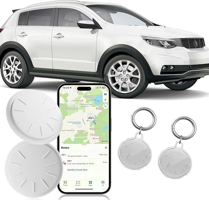 Car GPS Tracking Device for Vehicles,Cars etc,2PCS Real Time Mini Hidden Car GPS Tracker for Vehicles with Waterproof Case, Vehicles Tracker Works with Find My (iOS Only), No Monthly Fee