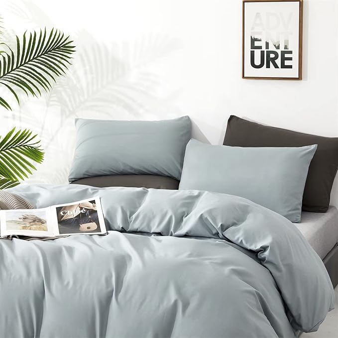 Houseri Light Blue Cal King Comforter Set - Modern Blue Bedding - Cali King Size - Quilts Included