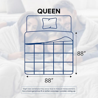 Utopia Bedding Comforters Queen Size, All Season Duvet Insert, Down Alternative Box Stitched Bed Comforter with Corner Tabs, Machine Washable (White)