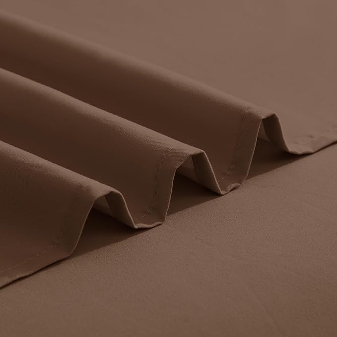 Elegant Comfort Luxurious 1500 Premium Hotel Quality Microfiber Three Line Embroidered Softest 4-Piece Bed Sheet Set, Wrinkle and Fade Resistant, Twin/Twin XL, Taupe