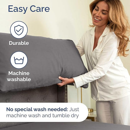 Full XL Bed Sheet - 4 Piece Full XL Bed Sheets Set - Soft, Breathable & Cooling - Hotel Luxury Bedding for Women, Men, Kids, Teens, Boys & Girls - Deep Pockets, Comfy, Fade & Wrinkle Free - Dark Grey
