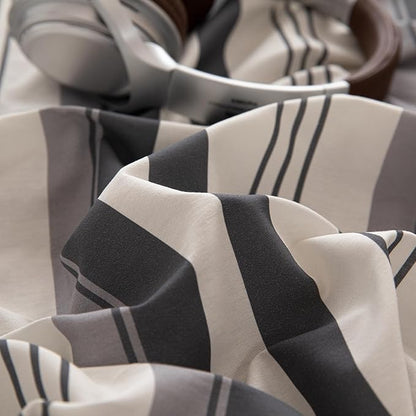 Striped King Duvet Cover Off White Charcoal Gray King Comforter Cover Cotton Boho Patterned Soft Duvet Cover Set with Hidden Zipper Vertical Stripe Bedding Set Farmhouse Duvet Protector