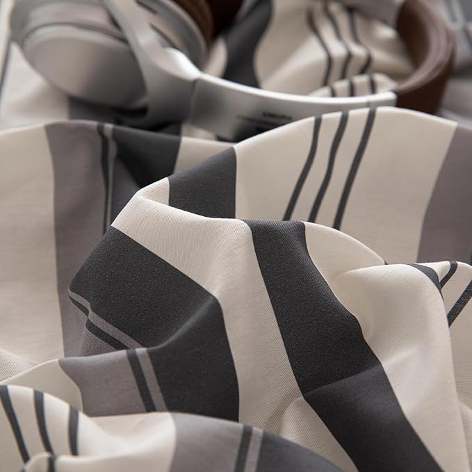 Striped Twin XL Duvet Cover Off White Charcoal Gray Twin XL Comforter Cover Cotton Boho Patterned Soft Duvet Cover Set with Hidden Zipper Vertical Stripe Bedding Set Farmhouse Duvet Protector